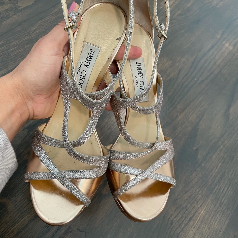 JIMMY CHOO
Marianne Strappy Crisscross Sandal, Gold - Picture 7 of 13